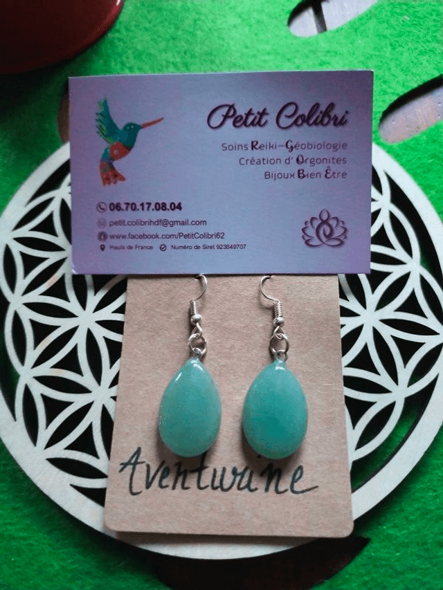 ♡ Boucles Goutte Aventurine ♡ 