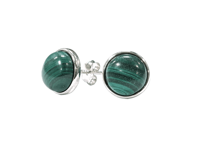 ♡ Boucles d&#039;Oreilles Malachite en argent ♡